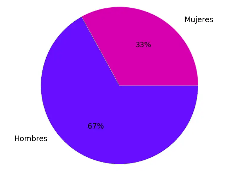 Gráfico sobre el porcentaje de mujeres emprendedoras rurales en la Comarca del Bajo Cinca