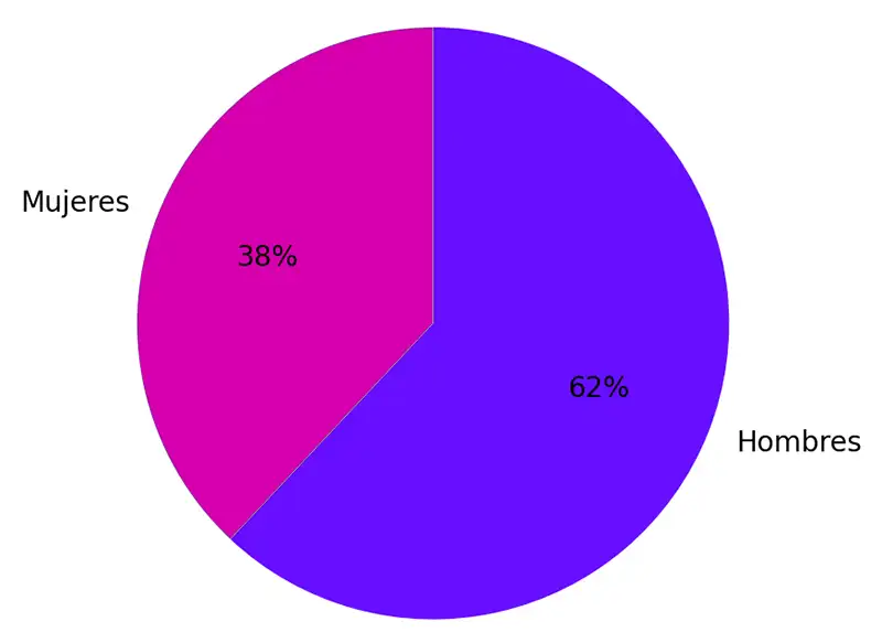 Gráfico sobre el porcentaje de mujeres emprendedoras rurales en la Comarca de las Cinco Villas